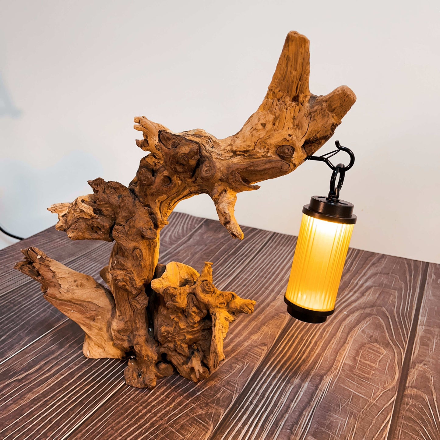 Driftwood Table Lamp,Wooden Night Lamp,Handcrafted Root Lamp