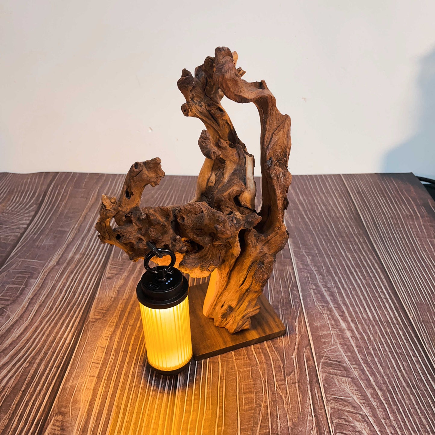 Driftwood Table Lamp,Wooden Night Lamp,Handcrafted Root Lamp