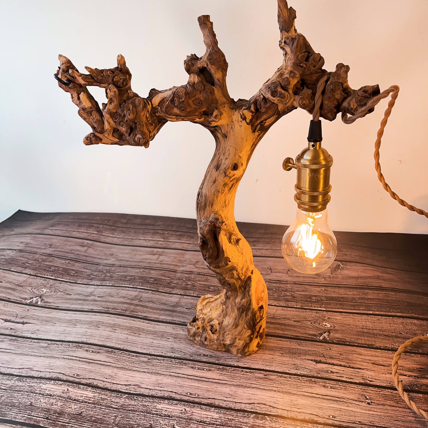 Driftwood Table Lamp,Wooden Night Lamp,Handcrafted Root Lamp