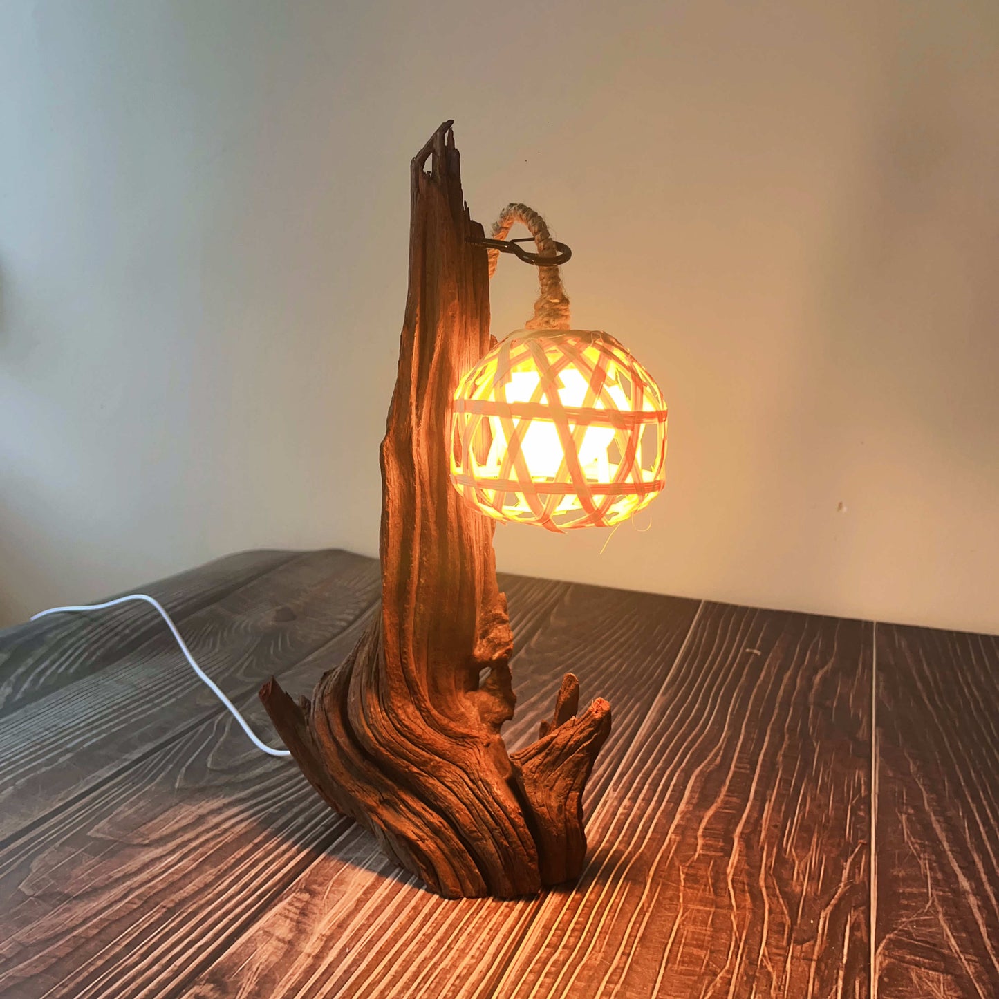 Driftwood Table Lamp,Wooden Night Lamp,Handcrafted Root Lamp