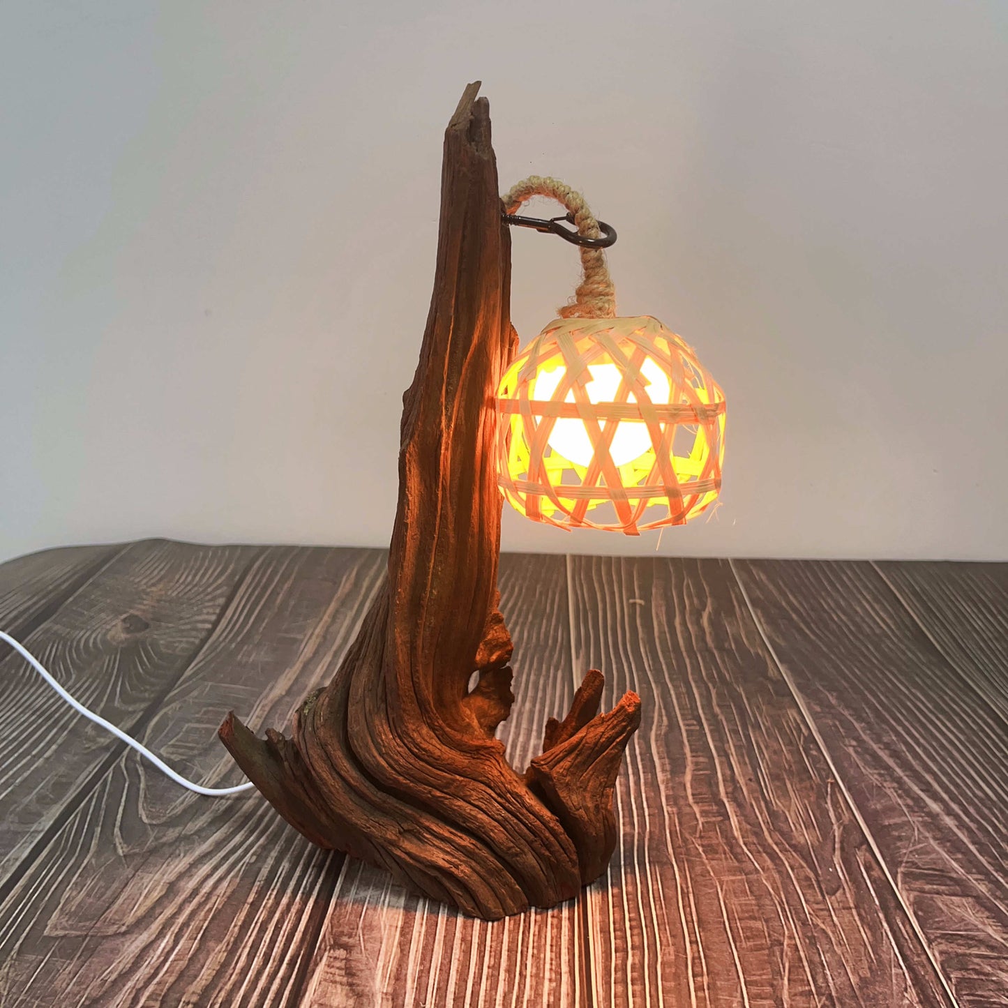 Driftwood Table Lamp,Wooden Night Lamp,Handcrafted Root Lamp