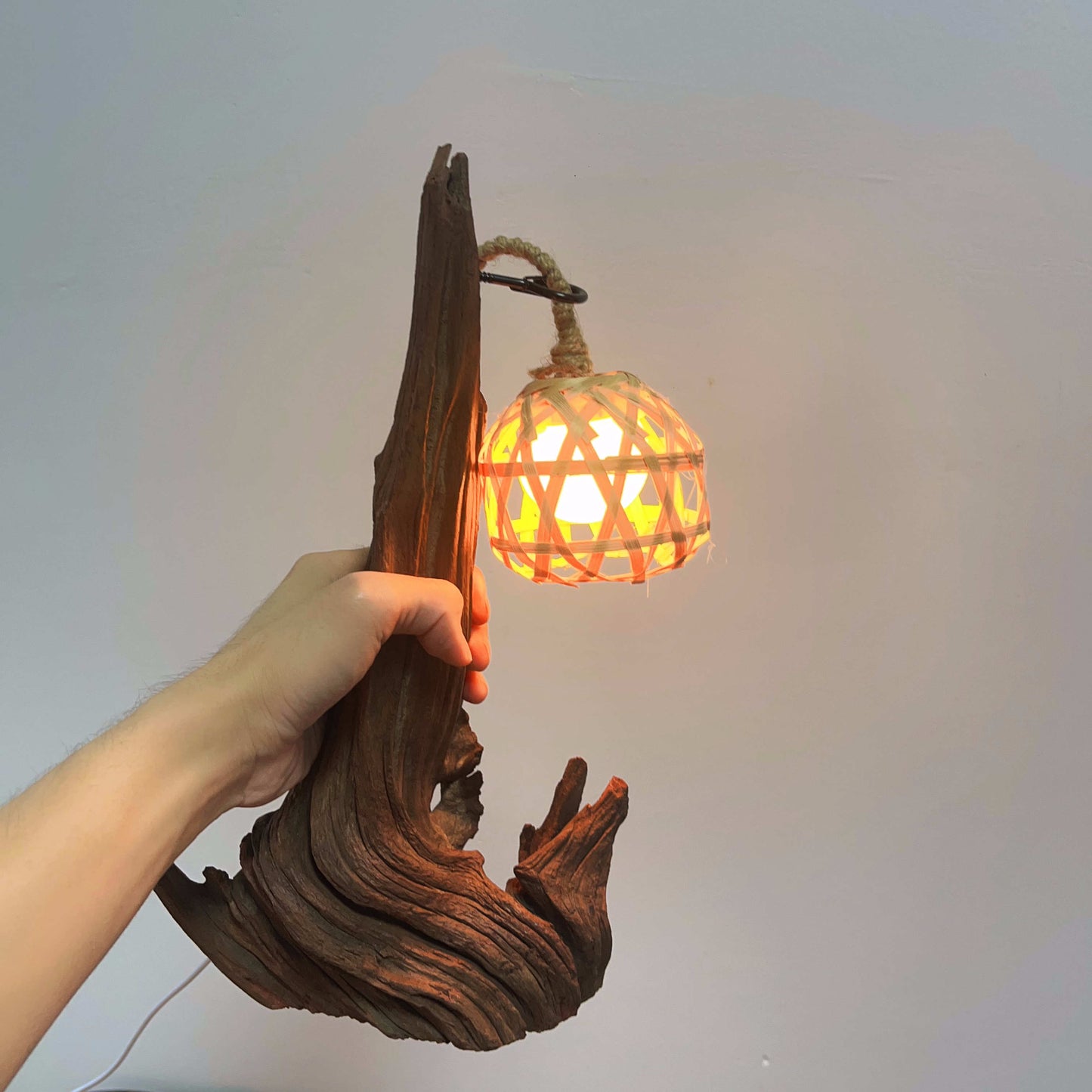 Driftwood Table Lamp,Wooden Night Lamp,Handcrafted Root Lamp