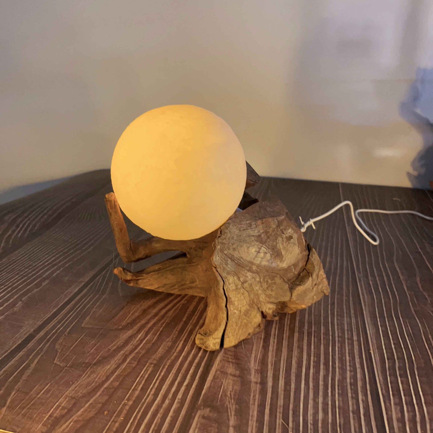 Driftwood Table Lamp,Wooden Night Lamp,Handcrafted Root Lamp
