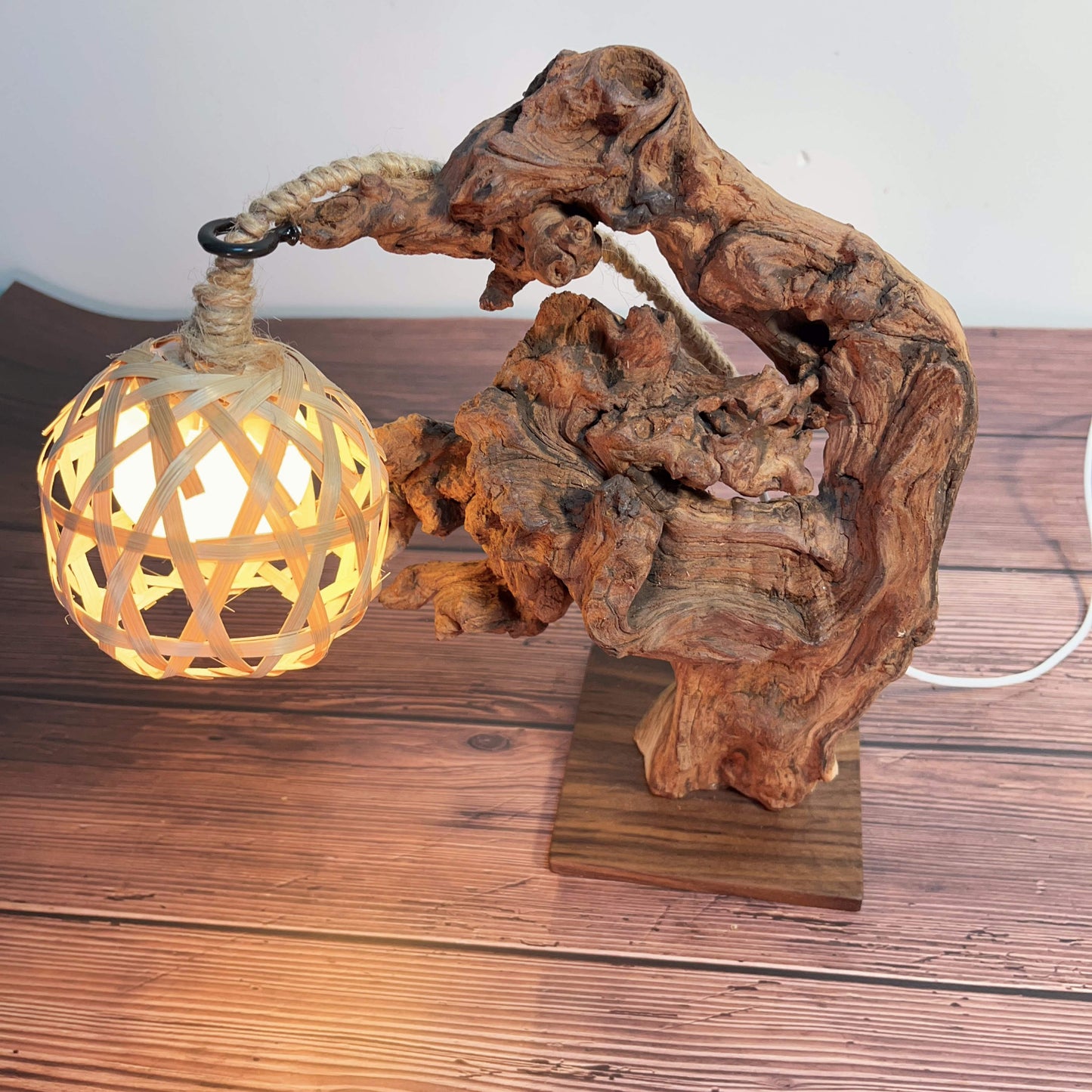 Driftwood Table Lamp,Wooden Night Lamp,Handcrafted Root Lamp