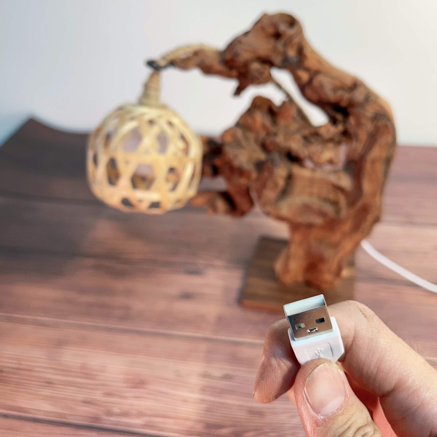 Driftwood Table Lamp,Wooden Night Lamp,Handcrafted Root Lamp