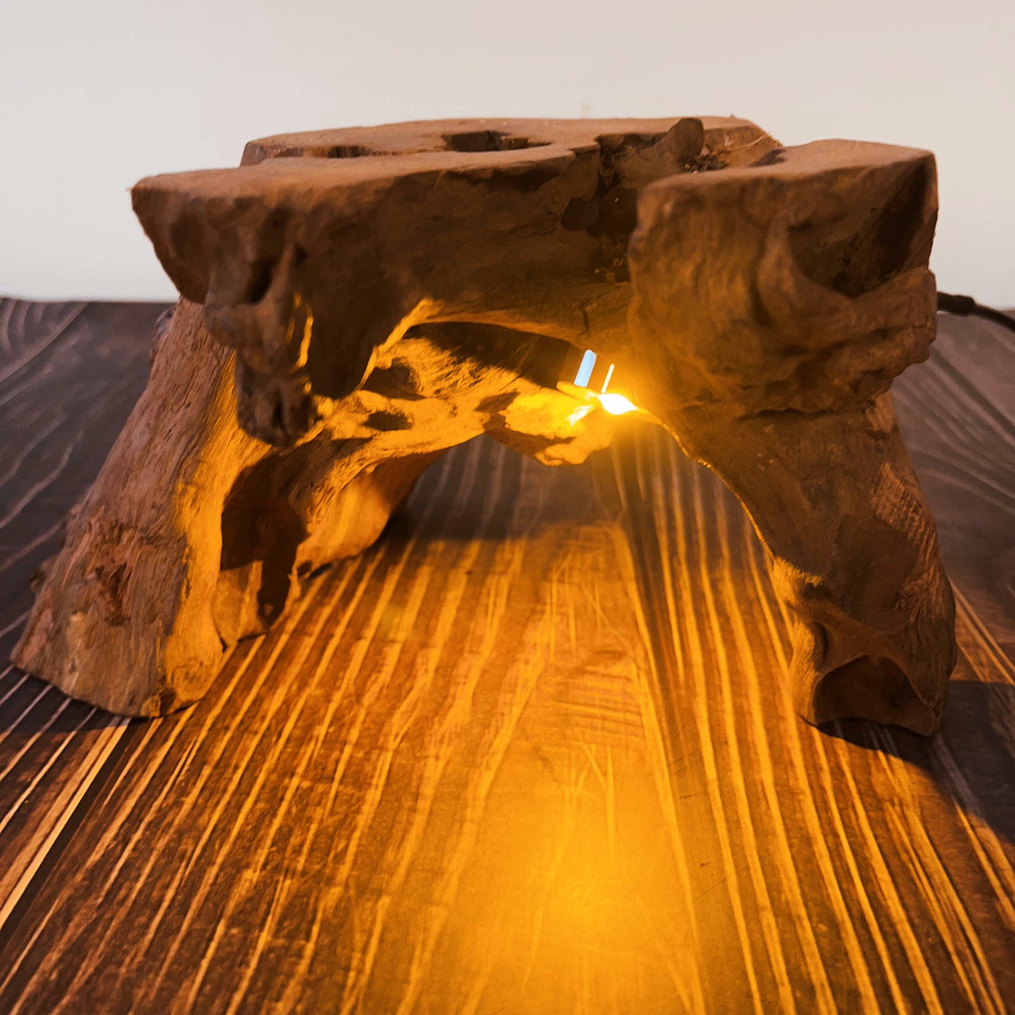 Driftwood Table Lamp,Wooden Night Lamp,Handcrafted Root Lamp