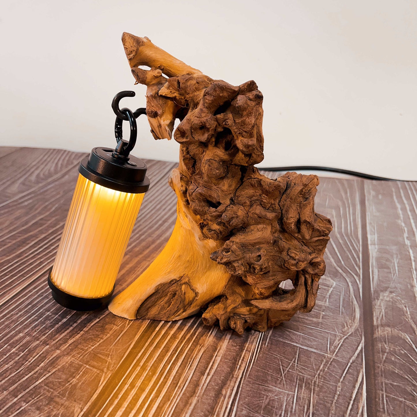 Driftwood Table Lamp,Wooden Night Lamp,Handcrafted Root Lamp