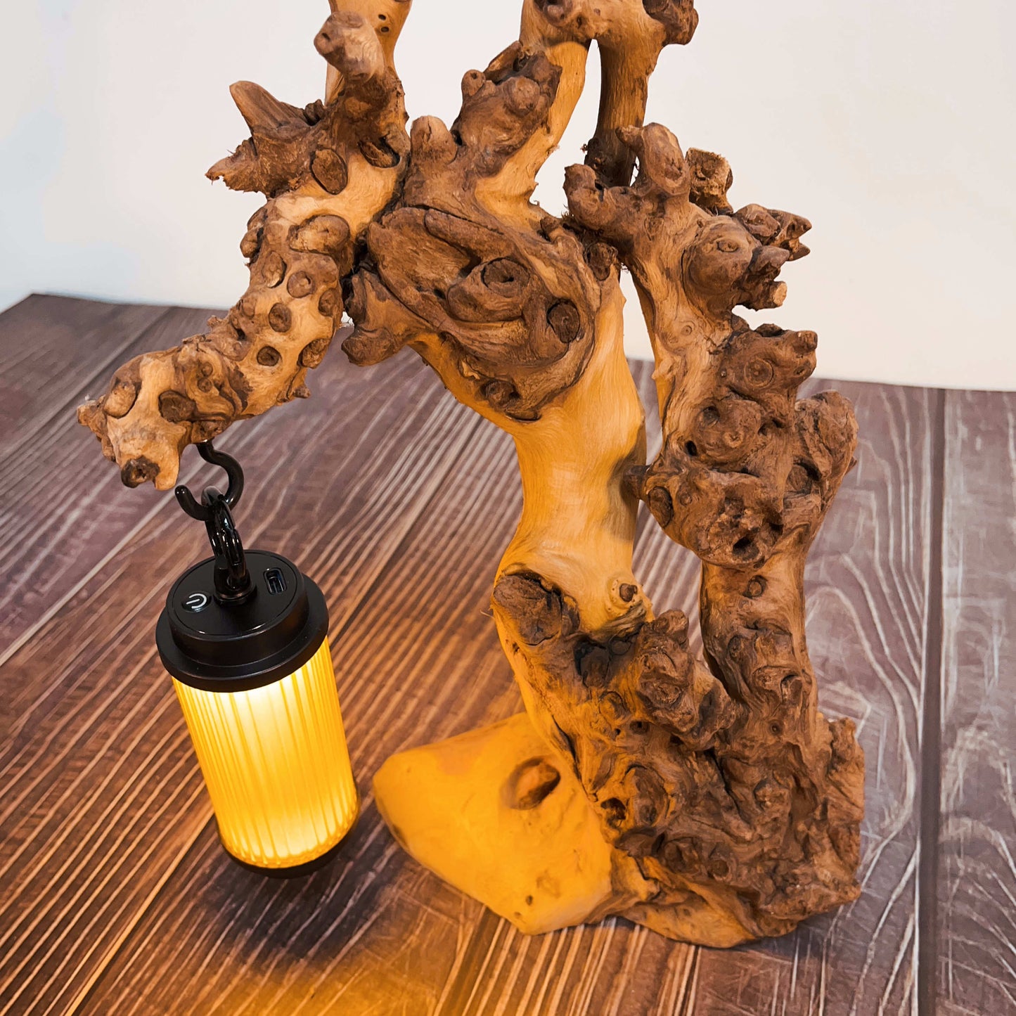 Driftwood Table Lamp,Wooden Night Lamp,Handcrafted Root Lamp