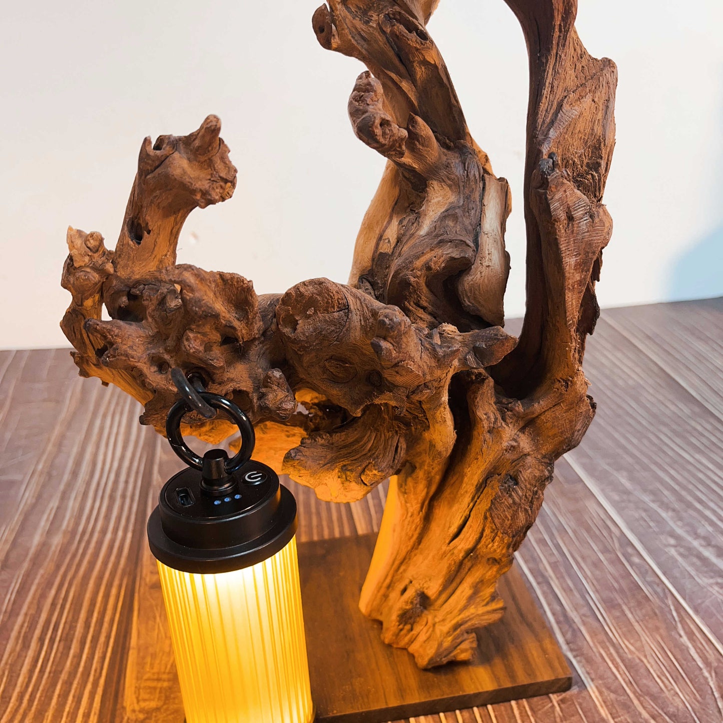 Driftwood Table Lamp,Wooden Night Lamp,Handcrafted Root Lamp