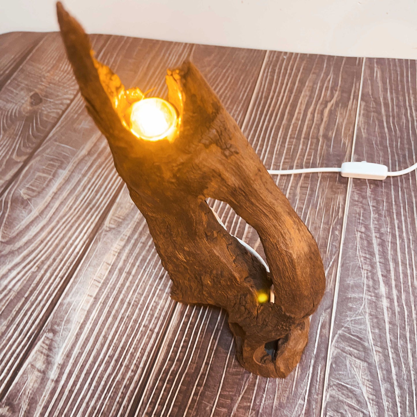 Driftwood Table Lamp,Wooden Night Lamp,Handcrafted Root Lamp