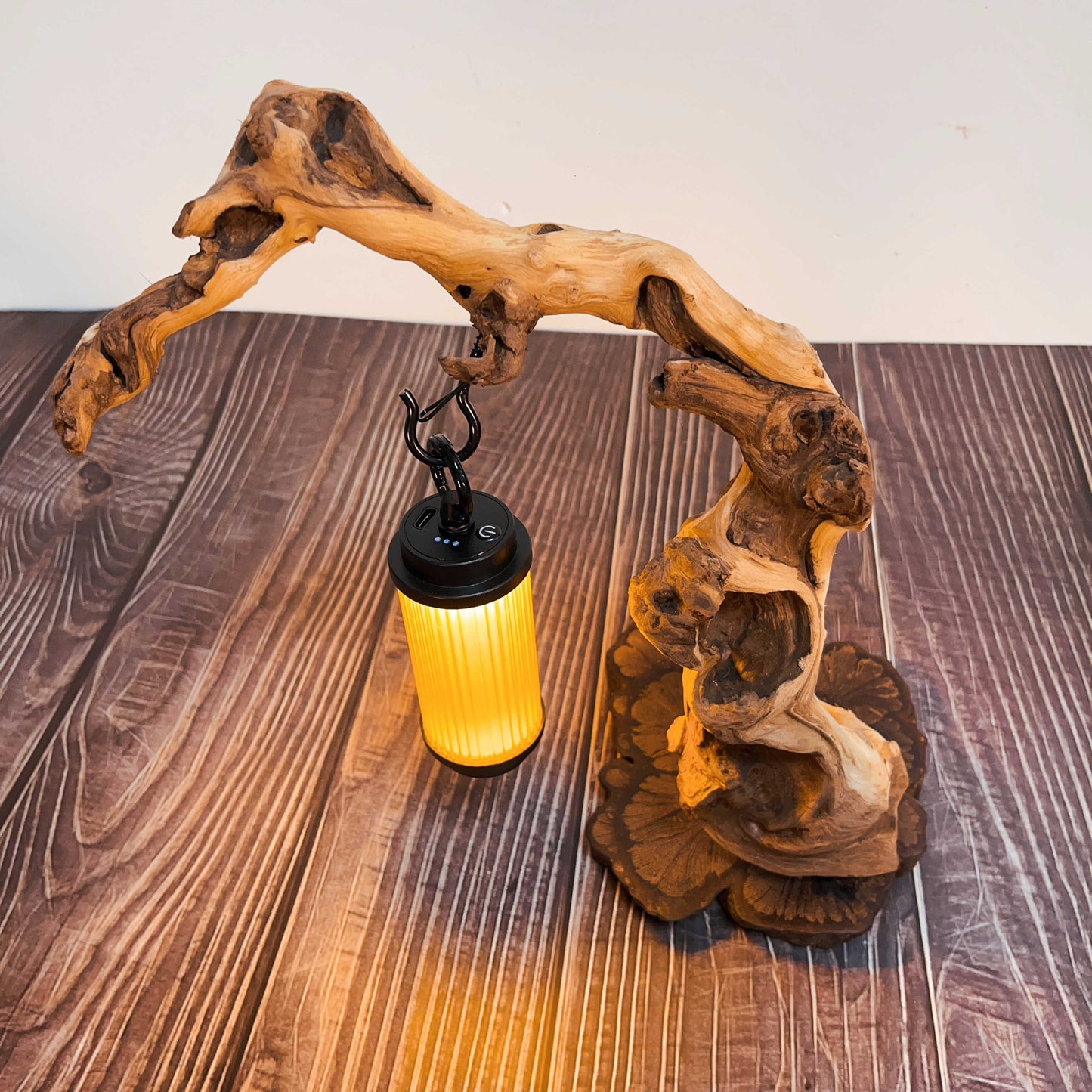 Driftwood Table Lamp,Wooden Night Lamp,Handcrafted Root Lamp