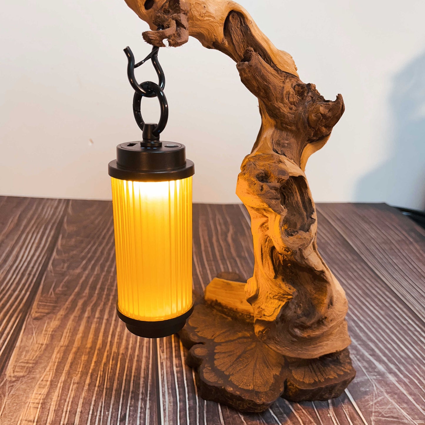 Driftwood Table Lamp,Wooden Night Lamp,Handcrafted Root Lamp
