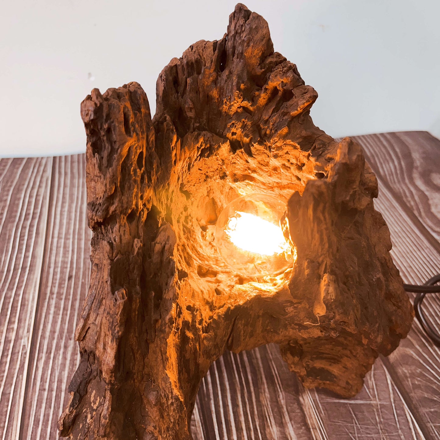 Driftwood Table Lamp,Wooden Night Lamp,Handcrafted Root Lamp