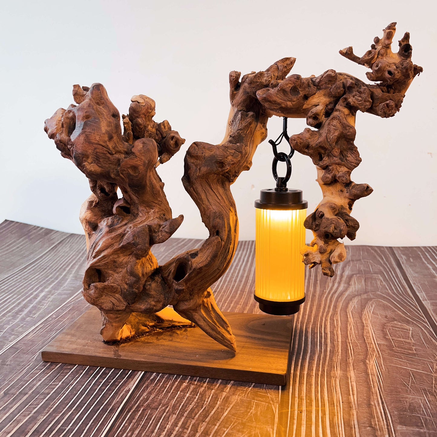 Driftwood Table Lamp,Wooden Night Lamp,Handcrafted Root Lamp – Natural Wood Decor