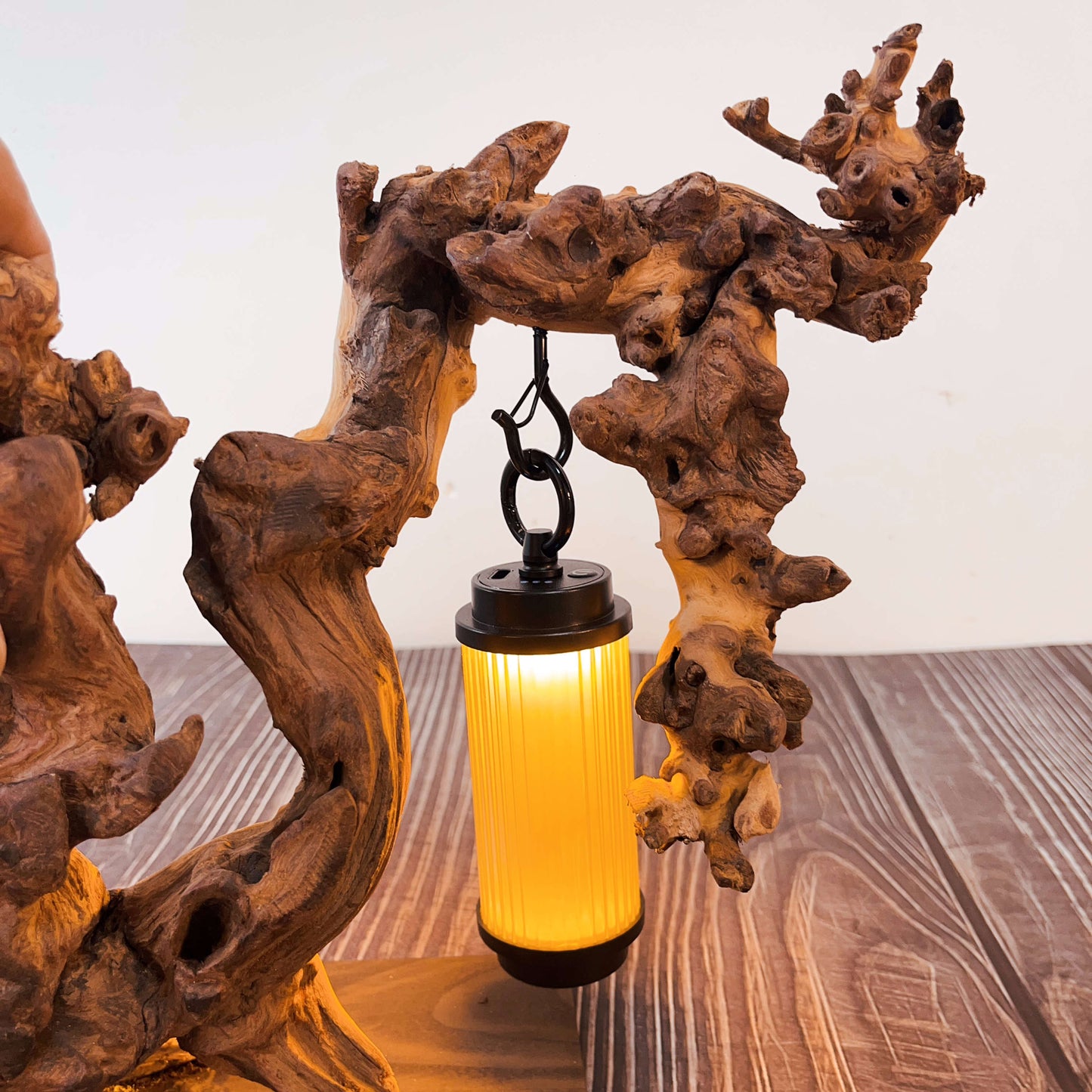 Driftwood Table Lamp,Wooden Night Lamp,Handcrafted Root Lamp – Natural Wood Decor