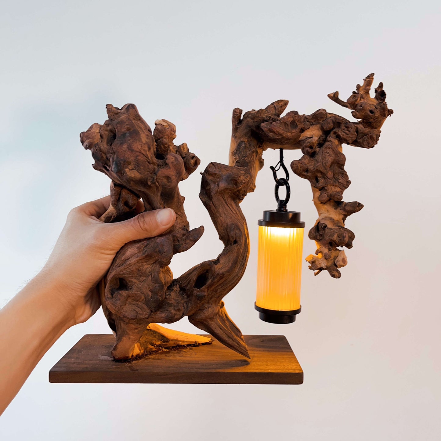 Driftwood Table Lamp,Wooden Night Lamp,Handcrafted Root Lamp – Natural Wood Decor