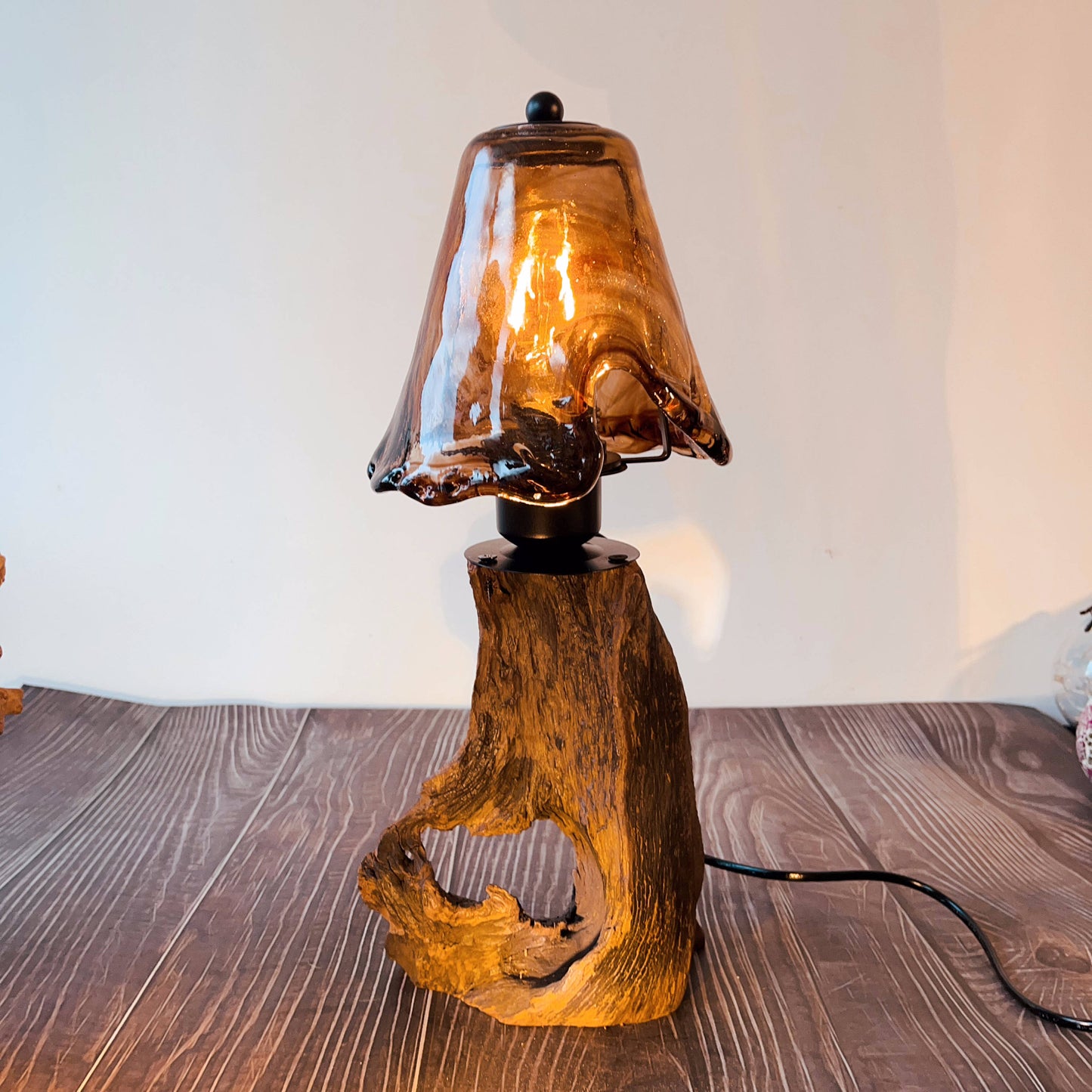 Driftwood Table Lamp,Wooden Night Lamp,Handcrafted Root Lamp