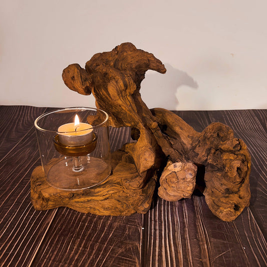 Driftwood Candlestick, Antique Driftwood Candle Holder,Candle Lamp