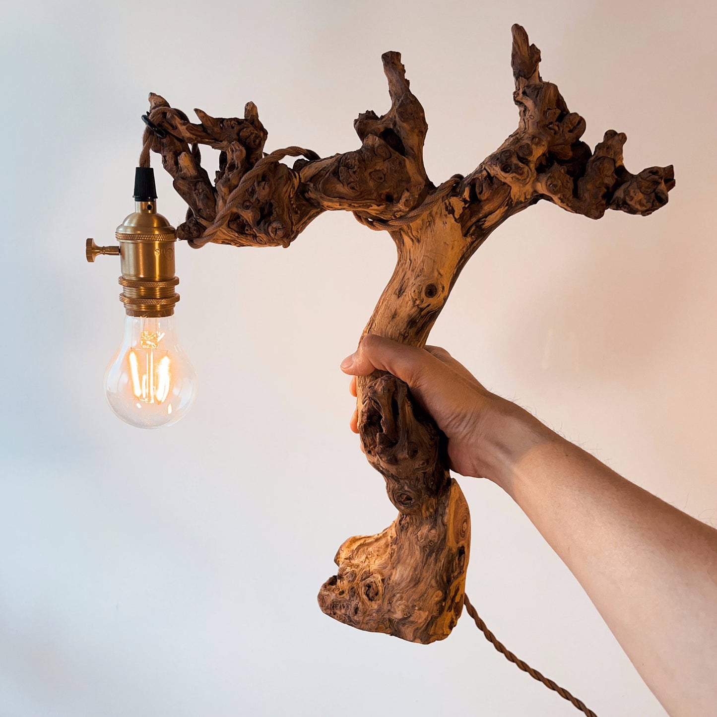 Driftwood Table Lamp,Wooden Night Lamp,Handcrafted Root Lamp
