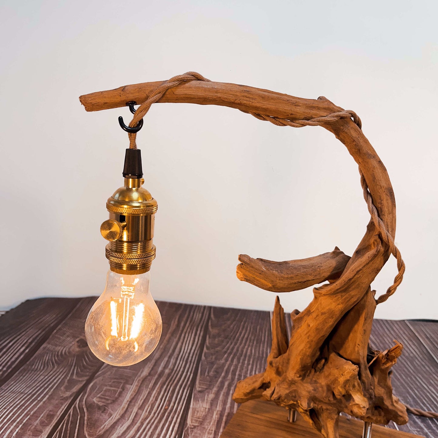 Driftwood Table Lamp,Wooden Night Lamp,Handcrafted Root Lamp