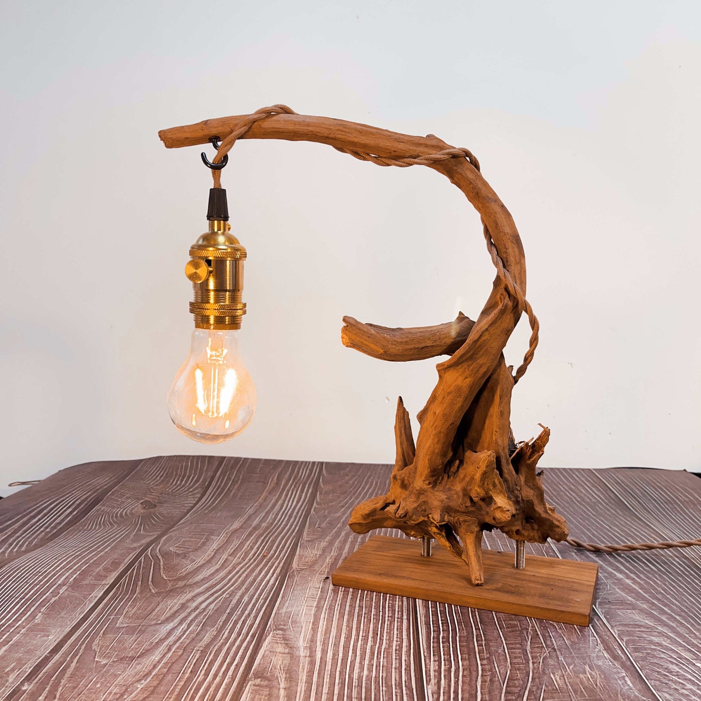 Driftwood Table Lamp,Wooden Night Lamp,Handcrafted Root Lamp