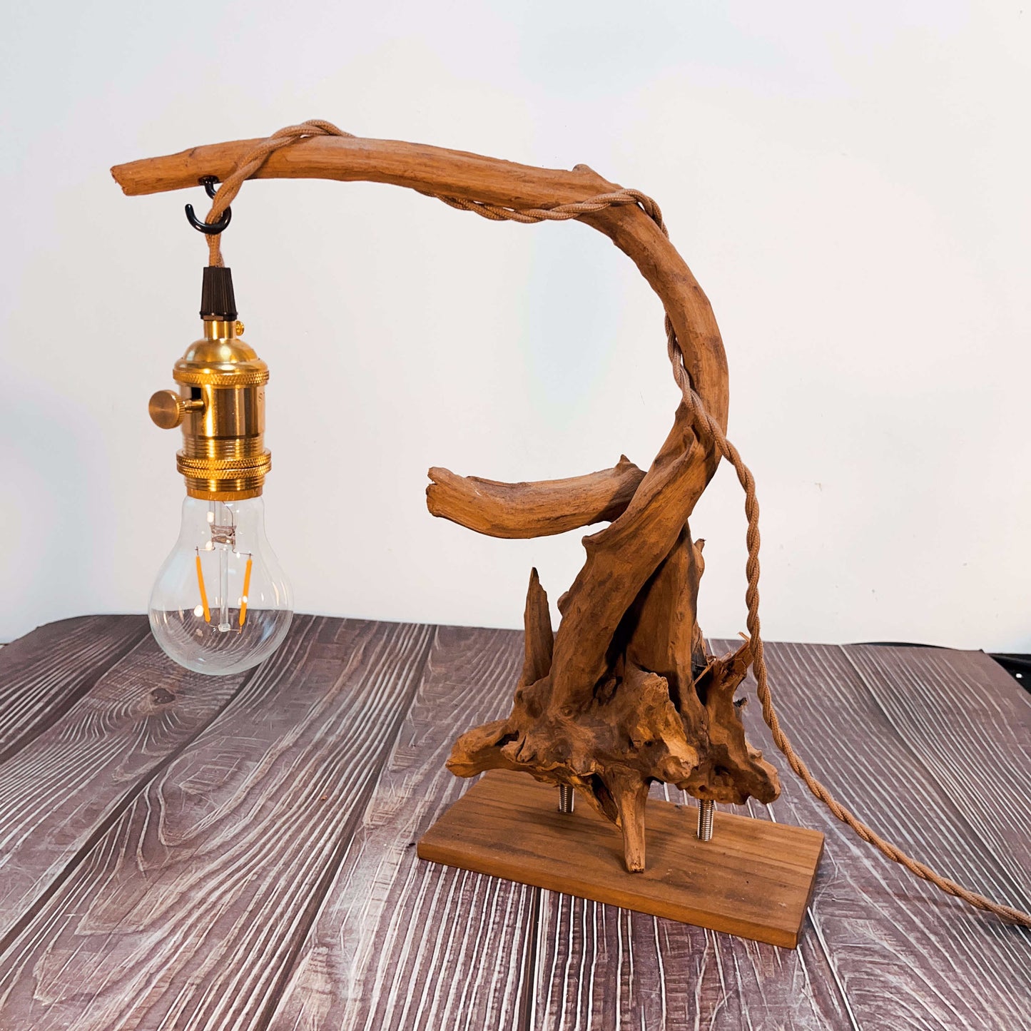 Driftwood Table Lamp,Wooden Night Lamp,Handcrafted Root Lamp